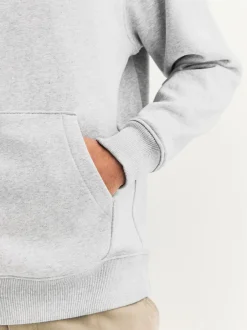 Next - Ajustement régulier - Sweat-shirt à capuche en jersey riche en coton épais Marl gris Best