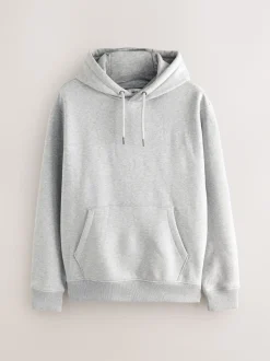 Next - Ajustement régulier - Sweat-shirt à capuche en jersey riche en coton épais Marl gris Best