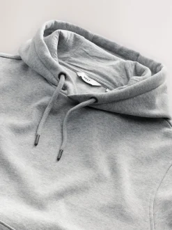 Next - Ajustement régulier - Sweat-shirt à capuche en jersey riche en coton épais Marl gris Best