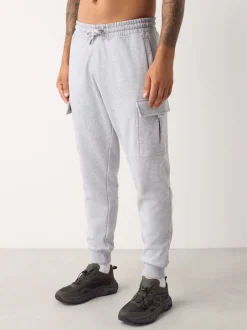 Next Marl gris - Slim Fit (Slim Fit) - Joggings Cargos Coupe ajustée lourds brossés Clearance