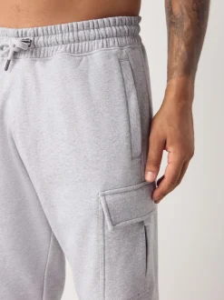 Next Marl gris - Slim Fit (Slim Fit) - Joggings Cargos Coupe ajustée lourds brossés Clearance