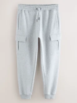 Next Marl gris - Slim Fit (Slim Fit) - Joggings Cargos Coupe ajustée lourds brossés Clearance