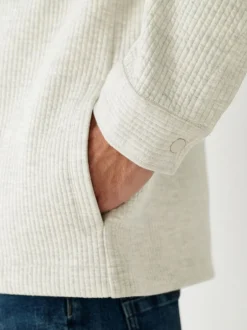 Next Marl gris - Veste-chemise à bouton-chemise à texture linéaire Clearance