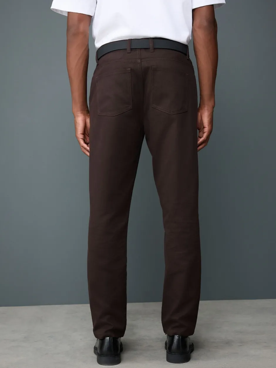 Next Marron - Ajustement droit - Chinos en coton brossé élégant TENCEL™ Lyocell Blend avec ceintures Sale
