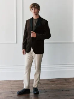 Next Marron - Ajustement régulier - Blazer en velours Outlet