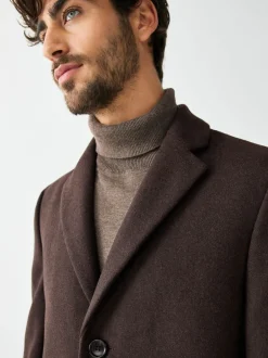 Next Marron - Ajustement régulier - Manteau Epsom en laine Discount