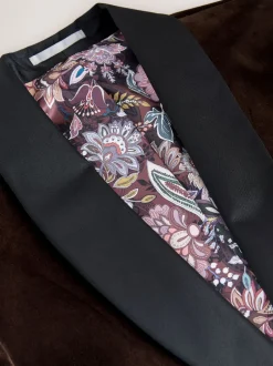 Next Marron - Ajustement régulier - Blazer Signature Pontoglio en velours italien avec revers châle Best