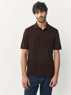 Next - Ajustement régulier - Polo Manches courtes Pique Marron Online