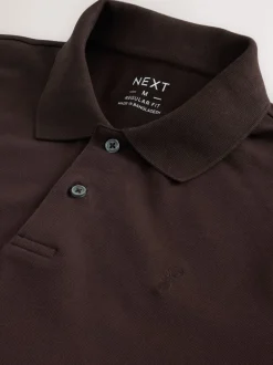 Next - Ajustement régulier - Polo Manches courtes Pique Marron Online