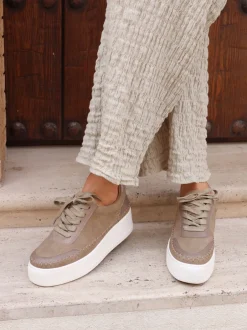 Linzi Marron - Baskets Harlem à plateforme en similicuir Clearance