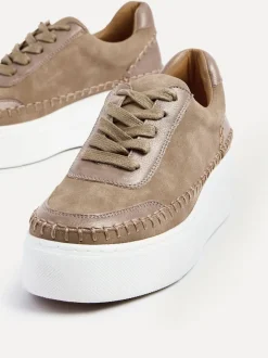 Linzi Marron - Baskets Harlem à plateforme en similicuir Clearance