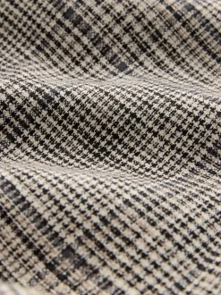 Next Marron - Blazer N. Premium à carreaux, riche en lin, simple boutonnage New