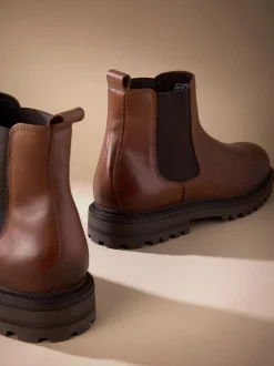 Next Marron - Bottes Chelsea cuir Signature Sale