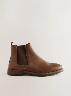 Next Marron - Bottes Chelsea en cuir cireux Sale