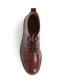 Jones Bootmaker Marron - Bottes Finch en cuir à lacets Discount