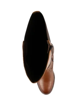 Pavers Marron - Bottes longues en cuir élastiques Hot