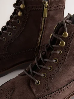 Next Marron - Bottines Brogue Grand New