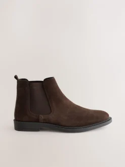 Next Marron - Bottines Chelsea en daim élégantes New