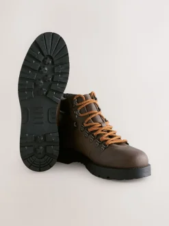Next Marron - Bottines de randonnée en cuir Outlet