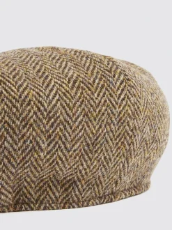 MOSS Marron - Casquette Harris en tweed à chevrons Baker Boy Discount