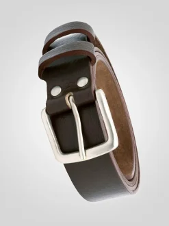 D555 Marron - Ceinture Gavin en Cuir véritable fabriqué à la main 3.7 Largeur cm Best