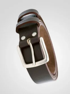 D555 Marron - Ceinture Gavin en Cuir véritable fabriqué à la main 3.7 Largeur cm Best