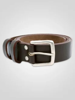 D555 Marron - Ceinture Gavin en Cuir véritable fabriqué à la main 3.7 Largeur cm Best