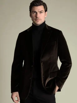 Charles Tyrwhitt Marron - Veste Coupe ajustée en velours italien Sale