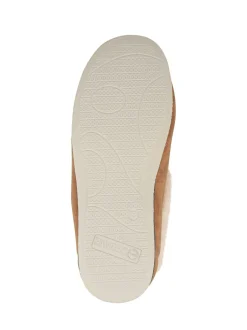 Pavers Marron - Chaussons douillets en mousse à mémoire de forme coupe large Clearance