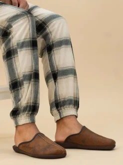 Lazy Dogz Marron - Chaussons mules à enfiler Tees II bleus