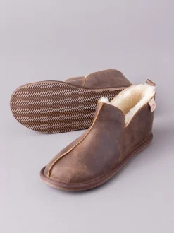 Lakeland Leather Marron - Chaussons style bottines homme en cuir Lakeland Discount