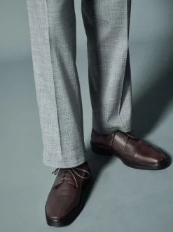 Next Marron - Chaussures en cuir à bout rapporté Discount