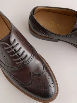 Next Marron - Chaussures Oxford Wingcap en cuir
