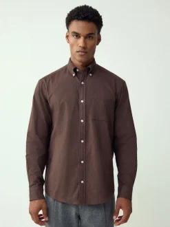 Next - Chemise Oxford douce à manches longues Marron Sale