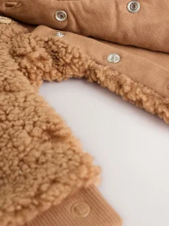 Next Marron - Combinaison bébé à capuche en peau de mouton New