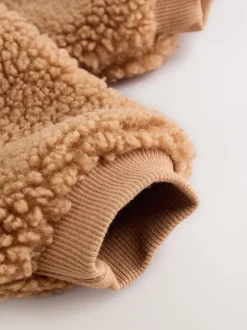 Next Marron - Combinaison bébé à capuche en peau de mouton New