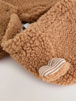 Next Marron - Combinaison bébé à capuche en peau de mouton New