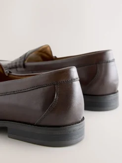 Next Marron - Coupe classique - Pain Penny en cuir New