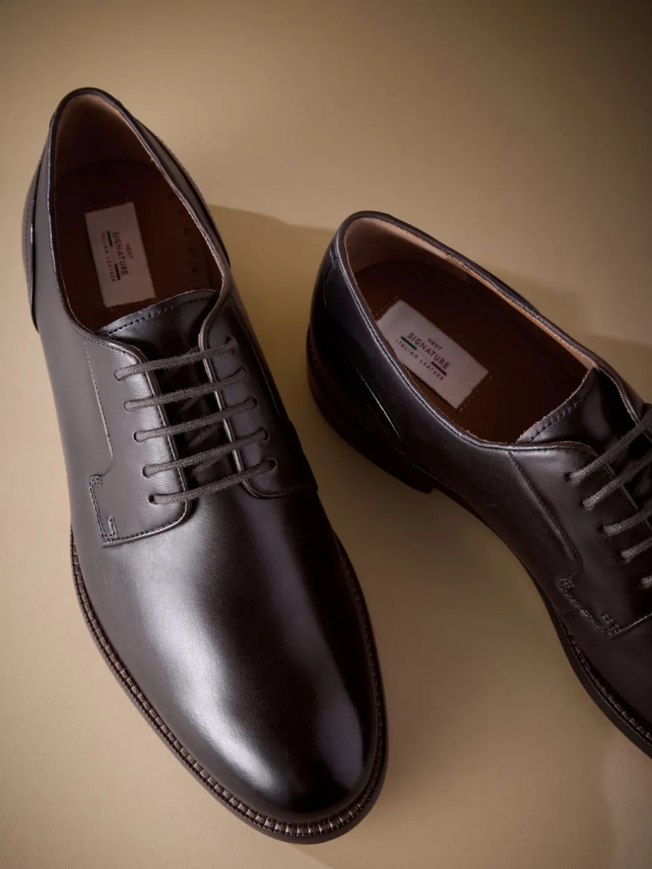 Next Marron - Coupe classique - Signature Leather Sole Derby Chaussures Hot