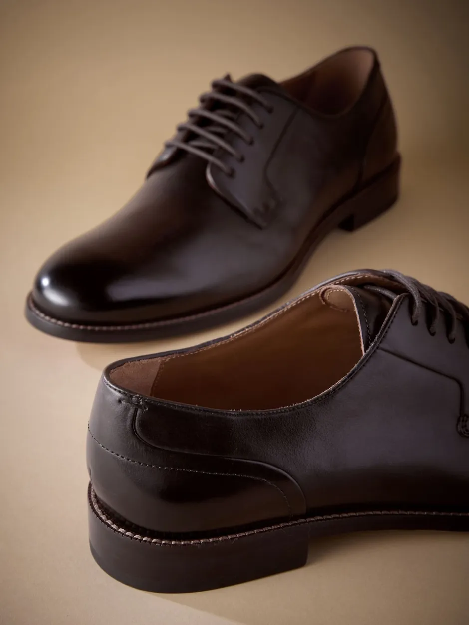 Next Marron - Coupe classique - Signature Leather Sole Derby Chaussures Hot