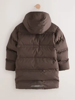Next Marron - Doudoune imperméable à Gamme longue doublée de polaire (3-17ans) Hot
