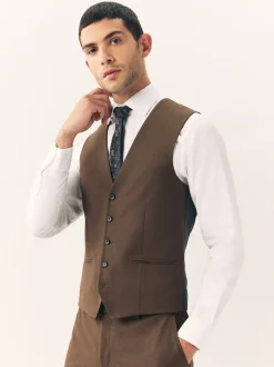 Next Marron - Gilet de costume en flanelle Sale