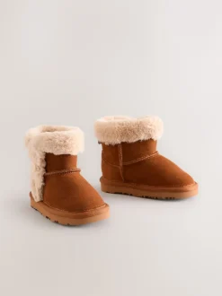 Next Marron - Grandes Bottes à enfiler en daim New