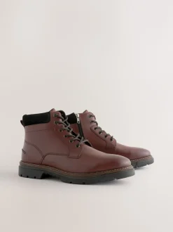 Next Marron - Grandes Bottes zippées en cuir