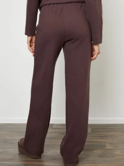 Threadbare Marron - Joggings côtelé confortable à enfiler à jambe large Outlet