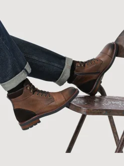 Jones Bootmaker Marron - Bottes à lacets en cuir Duveld Clearance