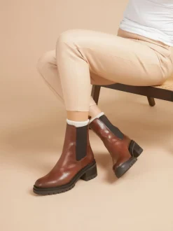 Jones Bootmaker Marron - bottes Chelsea en cuir New