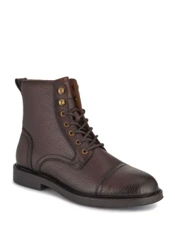 Jones Bootmaker Marron - Davide Bottes militaires Coupe large en cuir Best