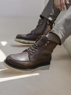 Jones Bootmaker Marron - Essex Bottes/Bottines en cuir épais Hot