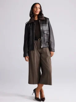 Next Marron - Jupe-culotte ajustée à carreaux Clearance